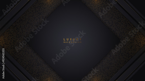 Black and Gold Luxury Award Background. Premium Luxury Decorative Banner for Wedding and Birthday. Premium Congratulations Card. for Event Invitation Template