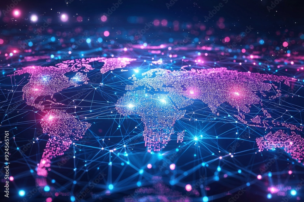 Global Digital Business Network Connection Illustration created with Generative AI Global Digital Business Network Connection Illustration created with Generative AI