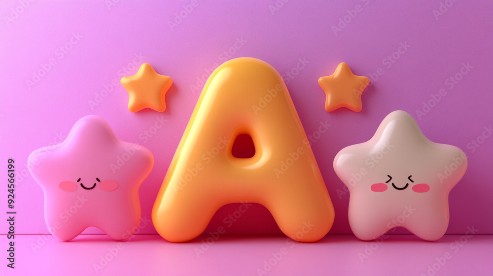 A flash card of the children's alphabet. The letter A. A flash card of the children's alphabet. The letter A.