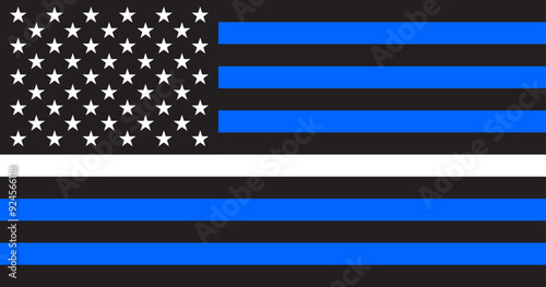 American Emergency Medical Services, EMS Memorial Day Thin White Line USA Flag Illustration