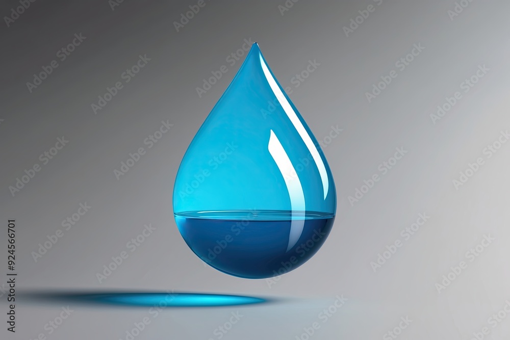 3D Graphic Icon of Hydration Water Drop for Health and Liquid Representation 3D Graphic Icon of Hydration Water Drop for Health and Liquid Representation