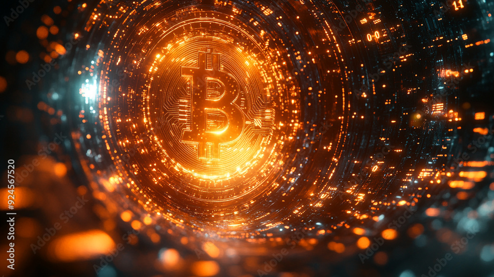 The concept of Bitcoin. Bitcoin on a white background. Bitcoin on an epic background.