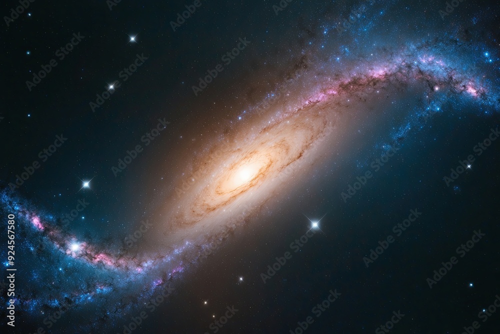 Obraz premium Mesmerizing Cosmic Galaxy Gradient Scheme with Scattered Star-Like Dots