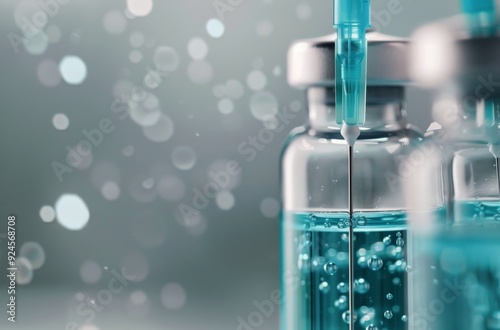 Close-Up of a Syringe Preparing to Extract Vaccine From a Glass Vial