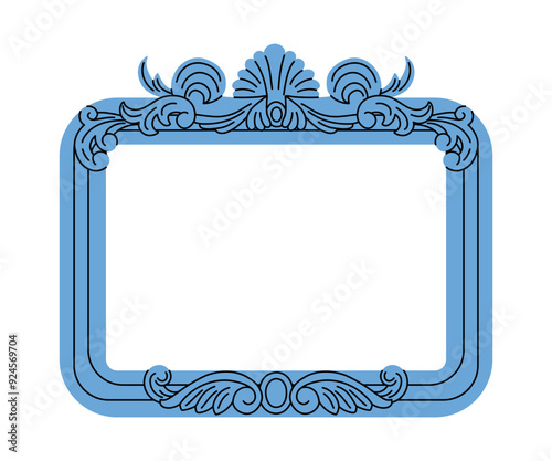 Frame in flat style. Hand drawn vector illustration.