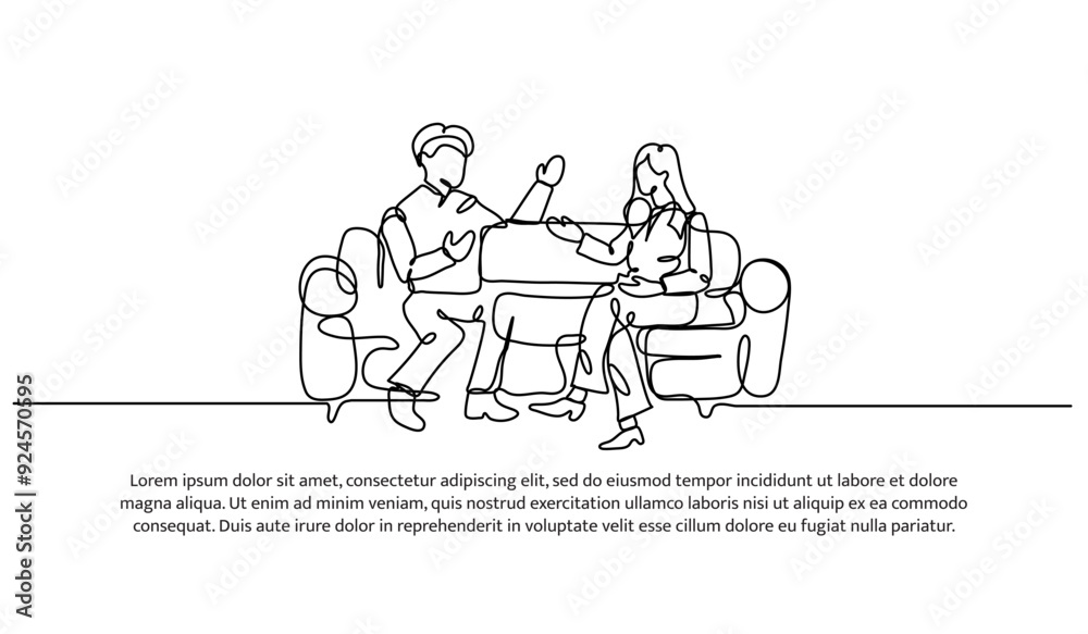 Continuous one line design of seminar. Minimalist style vector illustration on white background. Continuous one line design of seminar. Minimalist style vector illustration on white background.