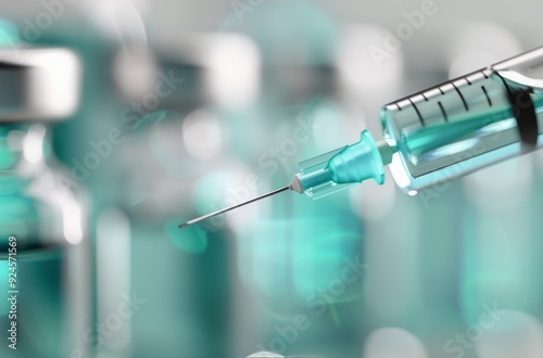 Close-Up of a Syringe Preparing to Extract Vaccine From a Glass Vial