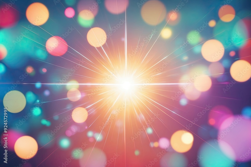 Luminous Bokeh Lens Flare Effect Overlay with Vibrant Shimmering Gleam