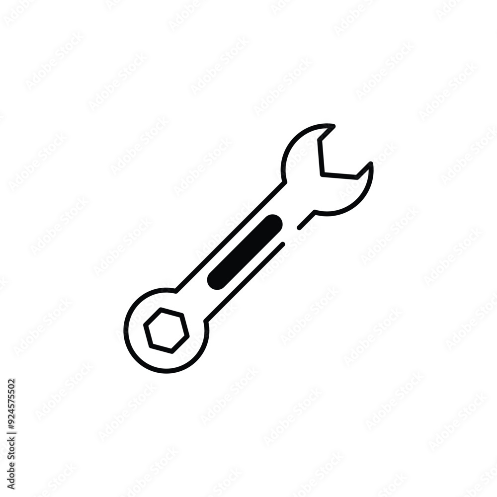 Wrench icon design with white background stock illustration Wrench icon design with white background stock illustration