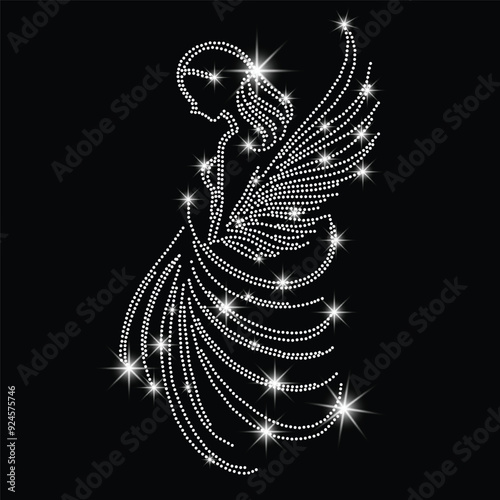 Beautiful fairy flying rhinestone vector illustration