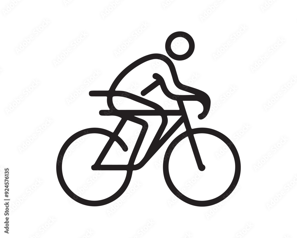 Obraz premium silhouette of a cyclist icon vector logo template