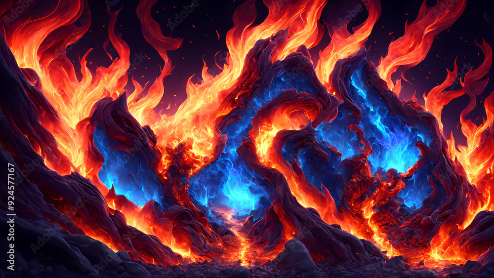 Fantasy Inferno Fantastical colors background shadow 3d wallpaper