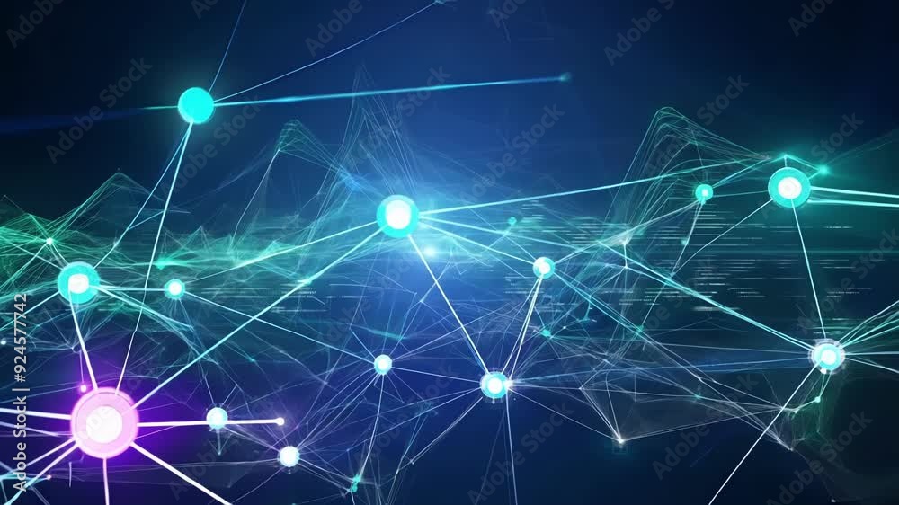 An abstract representation of connections and networking through technology showcased through a stunning 4K digital display.