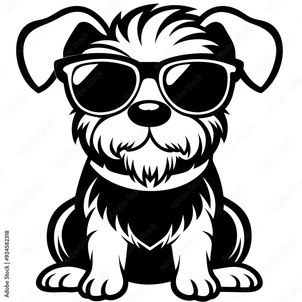 cute dog wearing sunglasses vector,dog silhouette cute dog wearing sunglasses vector,dog silhouette