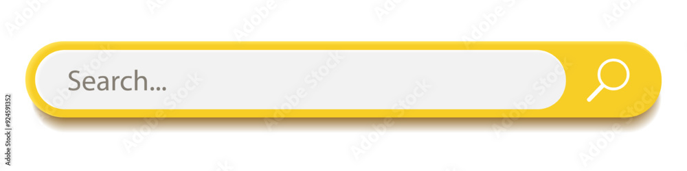 3d search bar Internet browser engine yellow color isolated on white background for UI design, website interface element with web icons and push button vector 3d search bar Internet browser engine yellow color isolated on white background for UI design, website interface element with web icons and push button vector