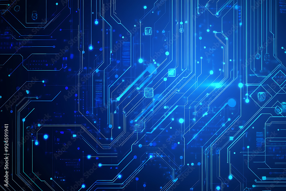Futuristic vector illustration of a blue circuit board with intricate digital tech elements, perfect for advanced technology backgrounds.
Futuristic vector illustration of a blue circuit board with intricate digital tech elements, perfect for advanced technology backgrounds.