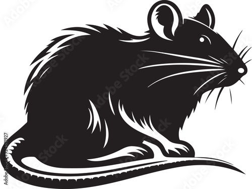 rat silhouette vector art illustration