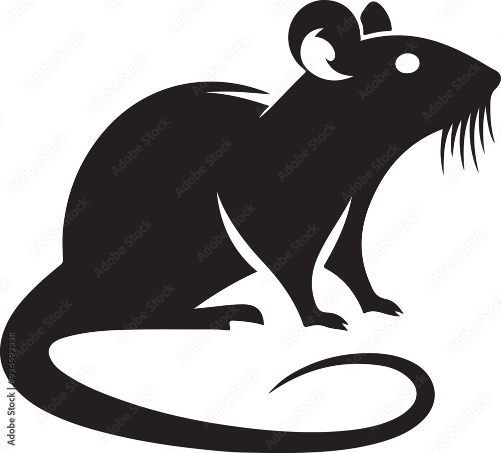 rat silhouette vector art illustration rat silhouette vector art illustration
