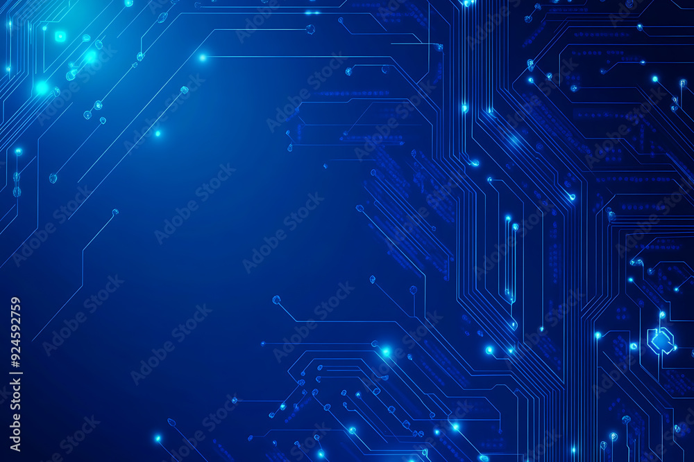 Futuristic vector illustration of a blue circuit board featuring intricate digital patterns and glowing lines, ideal for tech backgrounds.
Futuristic vector illustration of a blue circuit board featuring intricate digital patterns and glowing lines, ideal for tech backgrounds.