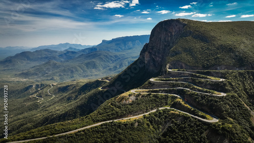 Winding Serra da Leba Road showcases breathtaking landscapes in Angola under a clear sky