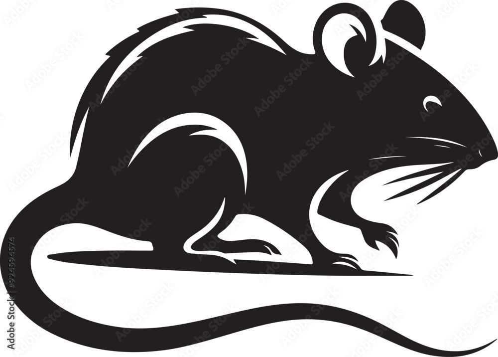 rat silhouette vector art illustration rat silhouette vector art illustration