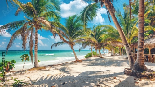 Tropical Paradise Beach with Palm Trees