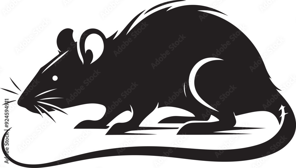 Fototapeta premium rat silhouette vector art illustration