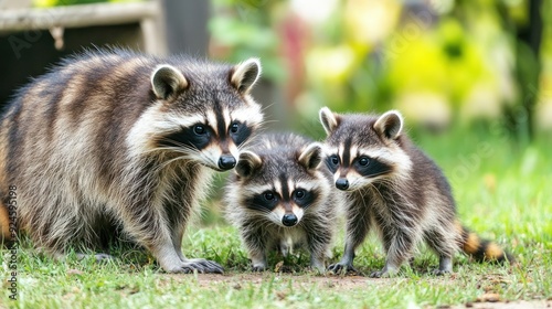 Raccoon Family Portrait