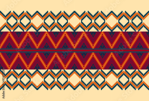 abstract Traditional geometric ethnic fabric pattern ornate elements with ethnic patterns design for textiles, rugs, clothing, sarong, scarf, batik, wrap, embroidery, print, curtain, carpe