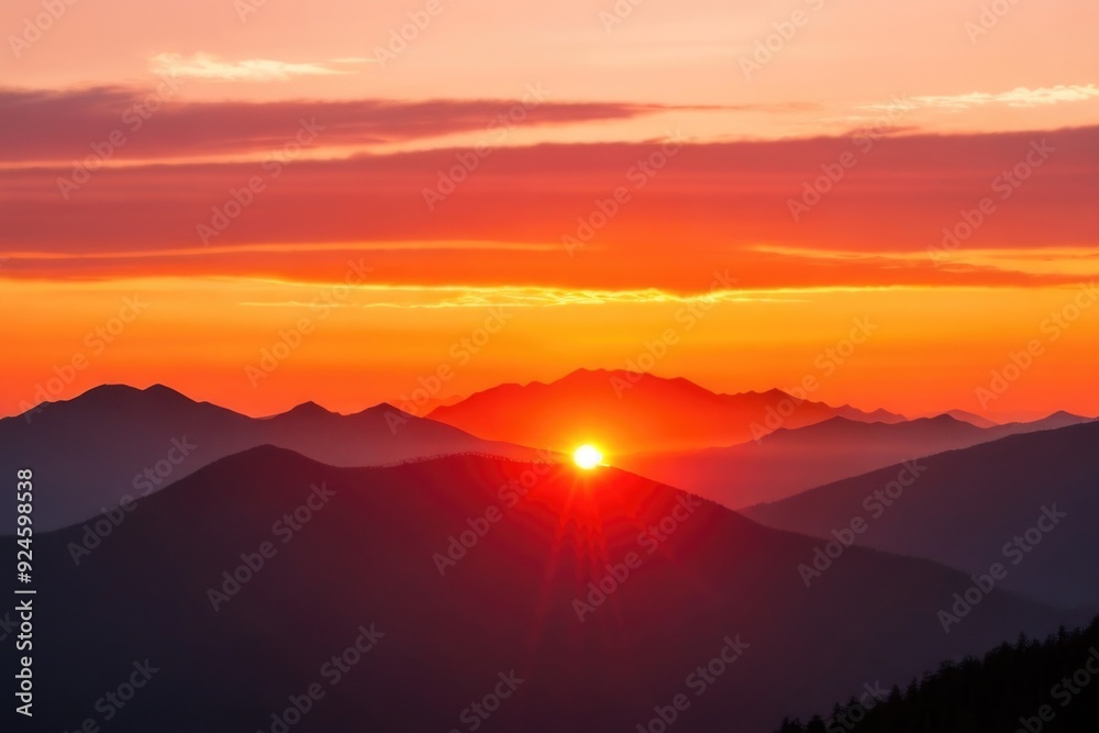 mountain silhouettes at sunset