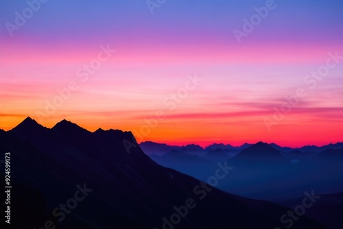 mountain silhouettes at sunset