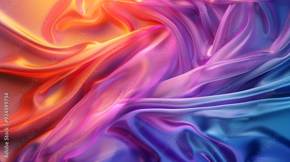 A chic silk abstract background displaying swirling patterns and a silky texture in vibrant, yet harmonious colors A chic silk abstract background displaying swirling patterns and a silky texture in vibrant, yet harmonious colors
