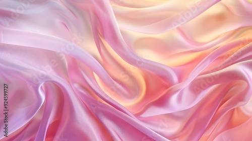 A flowing silk abstract background with smooth, elegant contours and a gradient palette of soft colors