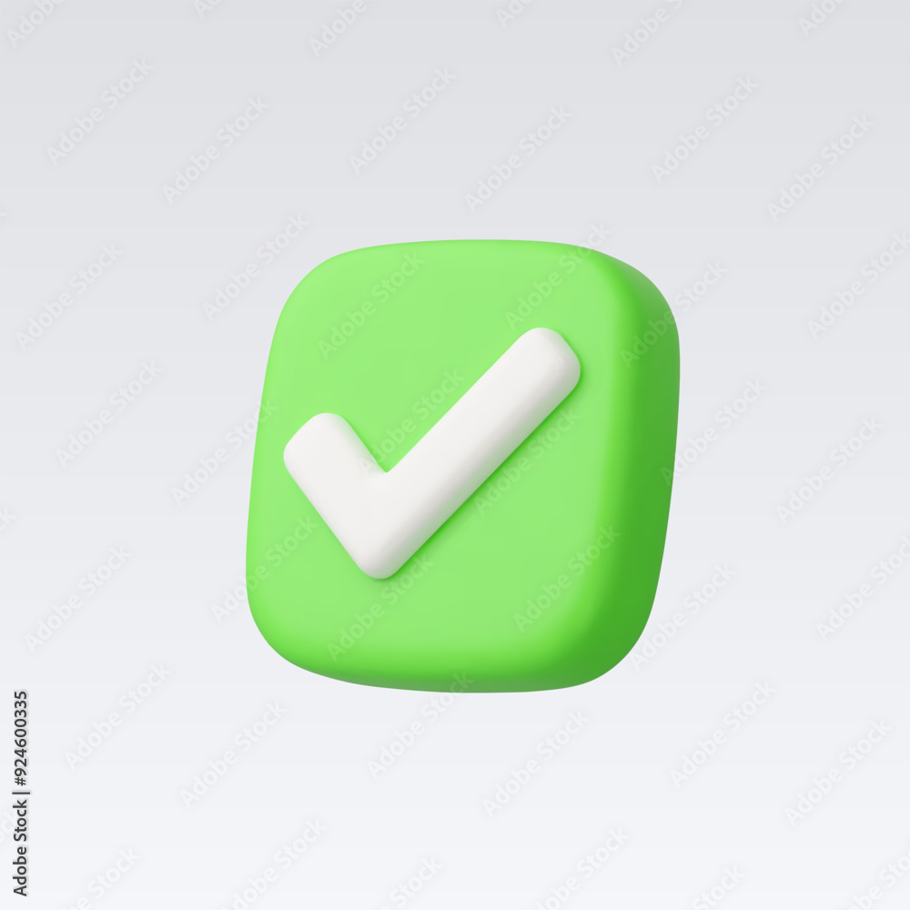 3d Realistic Check mark button vector illustration 3d Realistic Check mark button vector illustration