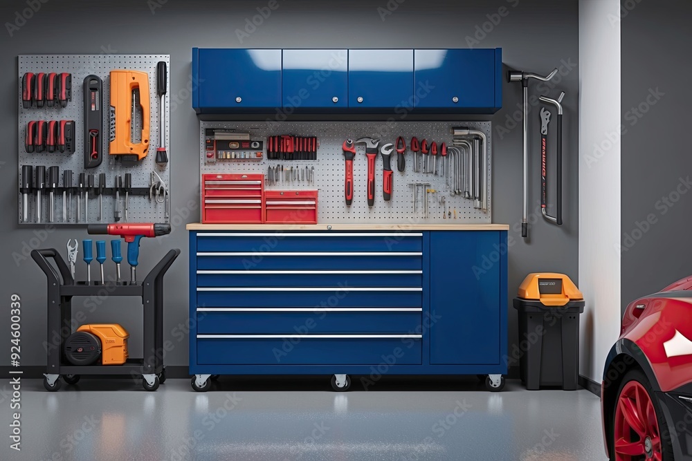 Fototapeta premium 3D Toolbox Design Visualization for Garage Organization and Storage Solutions
