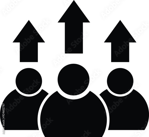 Team growth icon. Career growth of the company sign. Career growth of the company symbol. flat style.