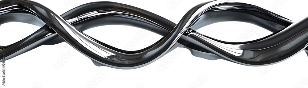 Shiny Metal Twists and Turns on a Transparent Background Shiny Metal Twists and Turns on a Transparent Background