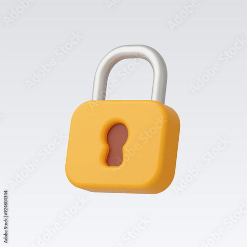 3d Realistic Padlock icon vector illustration