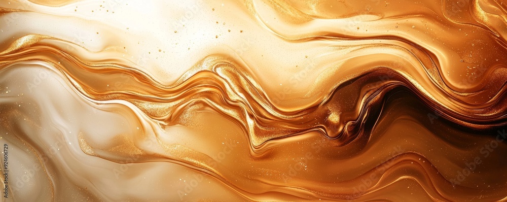 Abstract golden wave pattern with smooth, flowing textures showcasing elegance and warmth, perfect for backgrounds or designs. Abstract golden wave pattern with smooth, flowing textures showcasing elegance and warmth, perfect for backgrounds or designs.