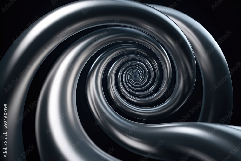Mesmerizing Organic Spiral in Dark Space with 3D Elegance Mesmerizing Organic Spiral in Dark Space with 3D Elegance
