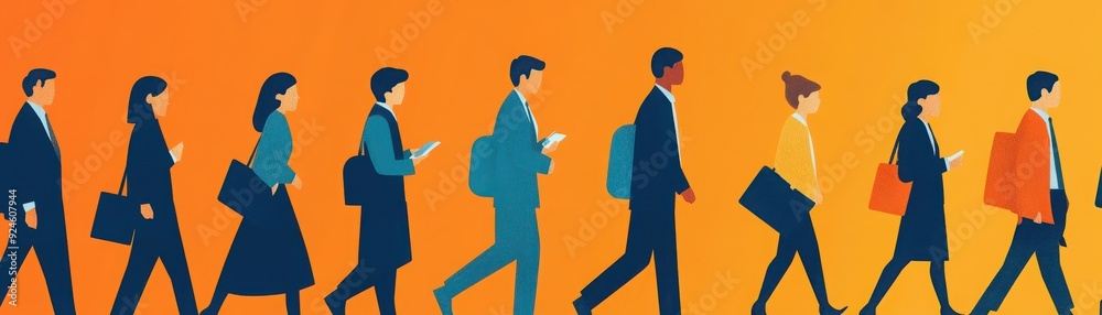 A diverse group of professionals walking confidently, symbolizing teamwork and collaboration in a dynamic work environment. A diverse group of professionals walking confidently, symbolizing teamwork and collaboration in a dynamic work environment.