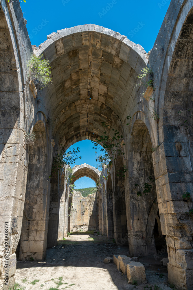 Fototapeta premium Incirhan Caravanserai, built by Giyaseddin Keykubad Bin Keyhusrev, located on the Antalya Burdur road