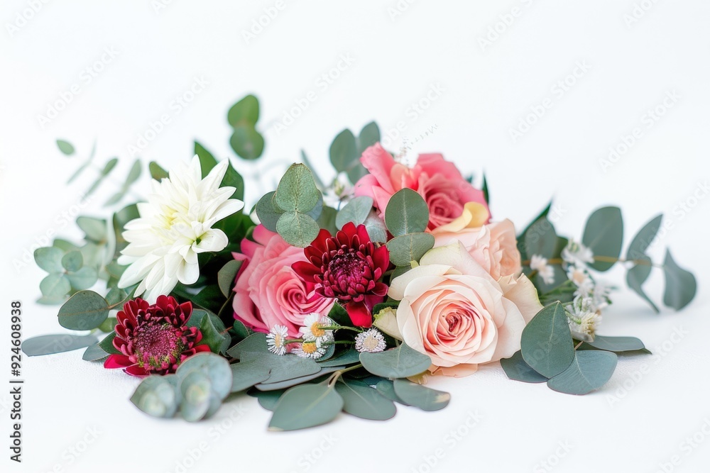 A bouquet of colorful flowers placed on a wooden table, great for decoration or gift giving A bouquet of colorful flowers placed on a wooden table, great for decoration or gift giving