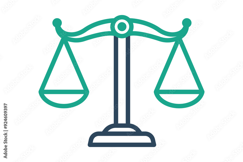 Scale of justice icon. icon related to law and justice. line icon style. justice elements vector illustration Scale of justice icon. icon related to law and justice. line icon style. justice elements vector illustration