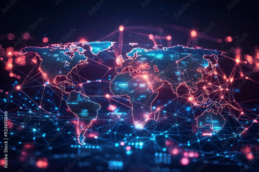 Global Digital Business Network Connection Illustration created with Generative AI Global Digital Business Network Connection Illustration created with Generative AI