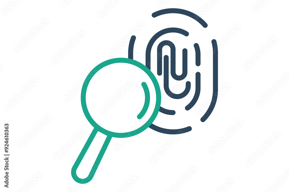 Fingerprint icon. icon related to law and justice. line icon style. law elements vector illustration Fingerprint icon. icon related to law and justice. line icon style. law elements vector illustration