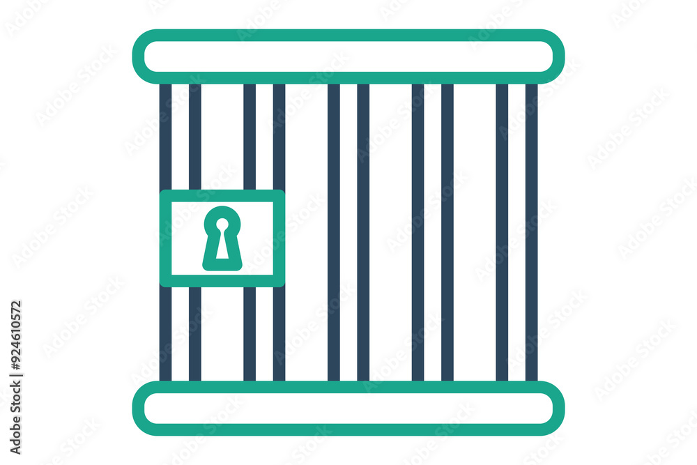 Jail icon. icon related to law and justice. line icon style. law elements vector illustration Jail icon. icon related to law and justice. line icon style. law elements vector illustration