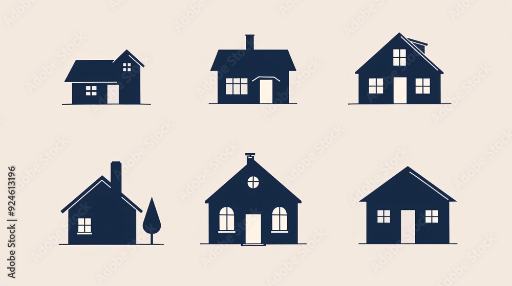 Minimalist House Icons: A Collection of Simple Home Illustrations Minimalist House Icons: A Collection of Simple Home Illustrations