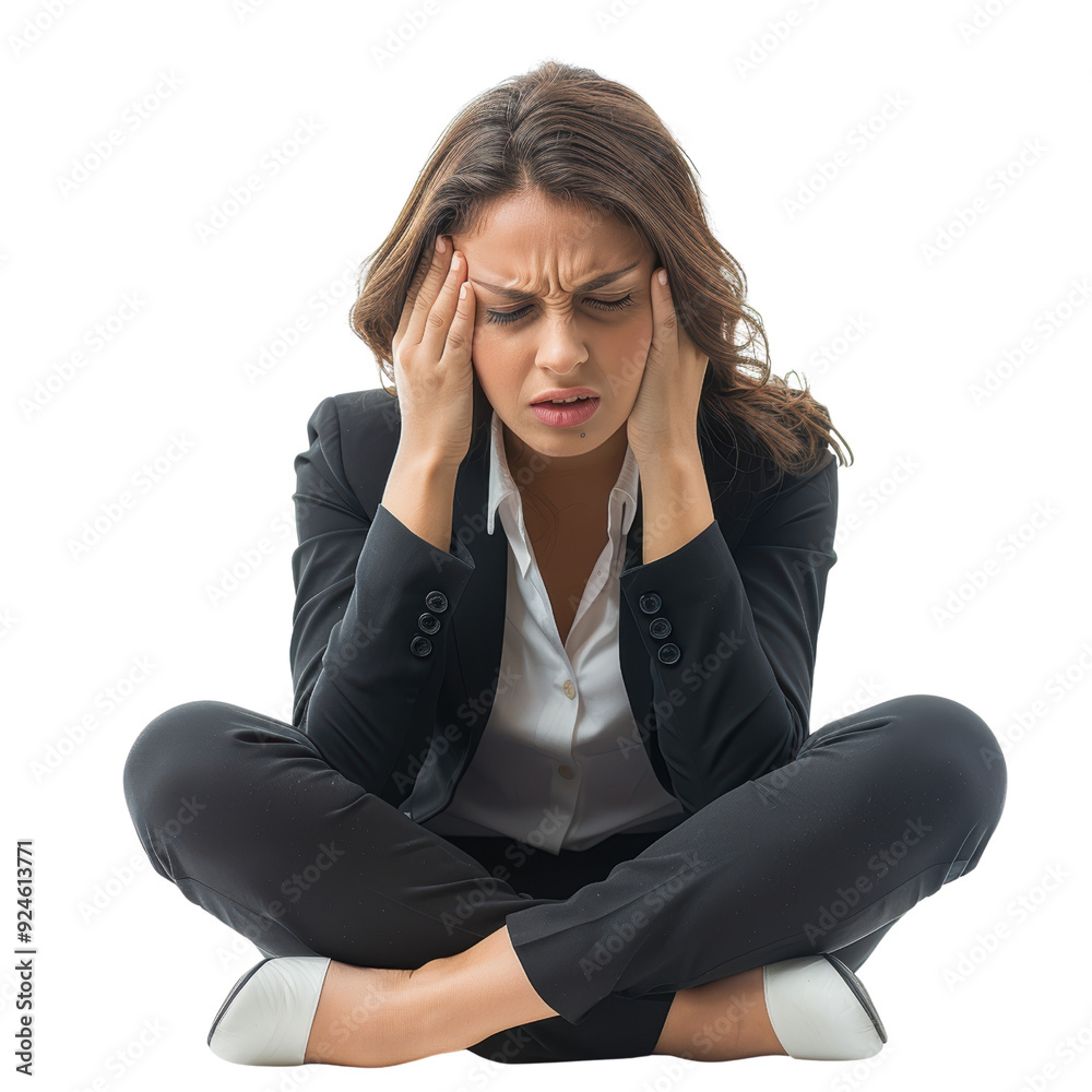 A Young Businesswoman Struggling with Stress and Overwhelming Emotions Today A Young Businesswoman Struggling with Stress and Overwhelming Emotions Today