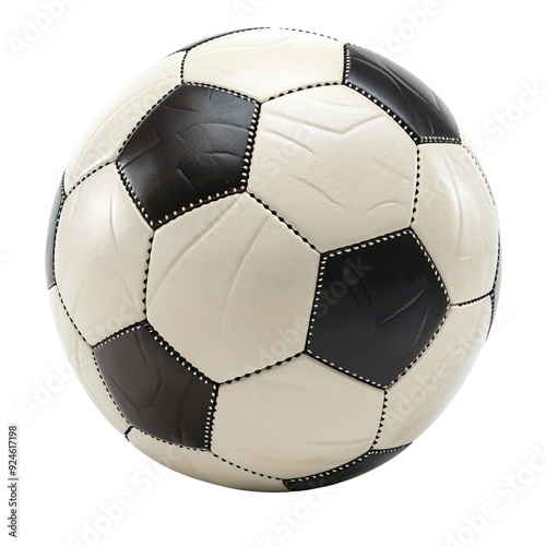 The Classic Soccer Ball: A Timeless Icon of the Game, Symbolizing Passion, Team Spirit, and the Joy of Play, Perfect for Any Match or Friendly Kickabout with Friends. photo